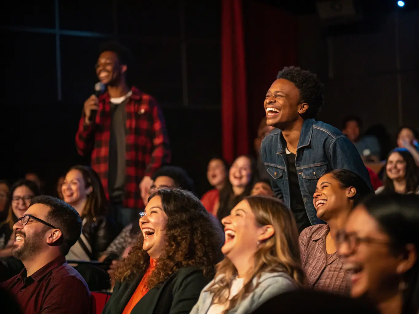 A photograph of a community event held at Théâtre Municipal Armand, showcasing the theatre's role as a gathering place for cultural exchange and community engagement.